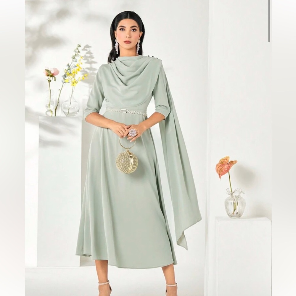 Elegant Sage Green Women's Dress